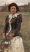 Autumn Bouquet Portrait of Vera Repina,the Artist-s Daughter